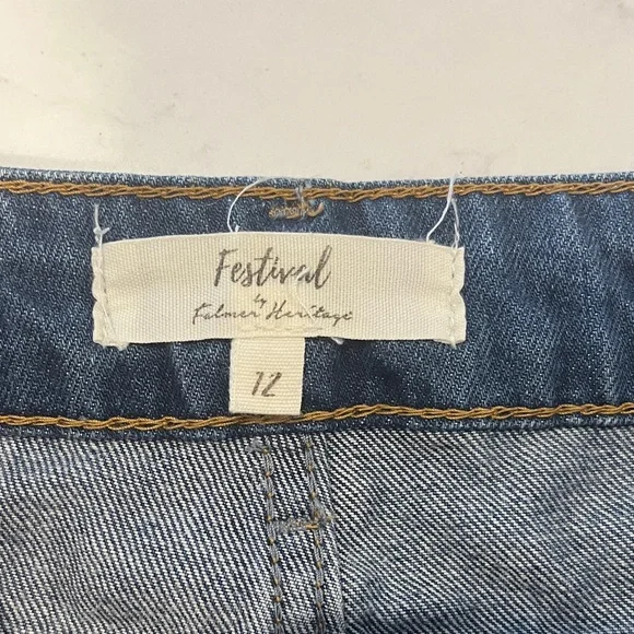 Embroidered Blue Jean Shorts - Picture 2 of 5